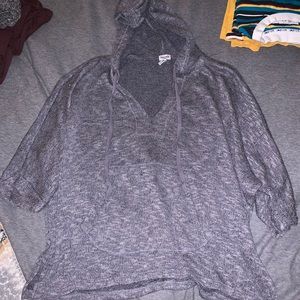 Gray hooded sweater